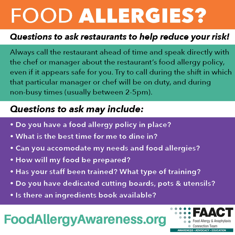 Types of High Risk Restaurants for Food Allergens